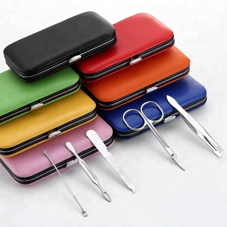 Stainless Steel Nail Clippers Custom Logo Luxury Pedicure Care Manicure Kit Manicure Nail Supplies 6pcs Set