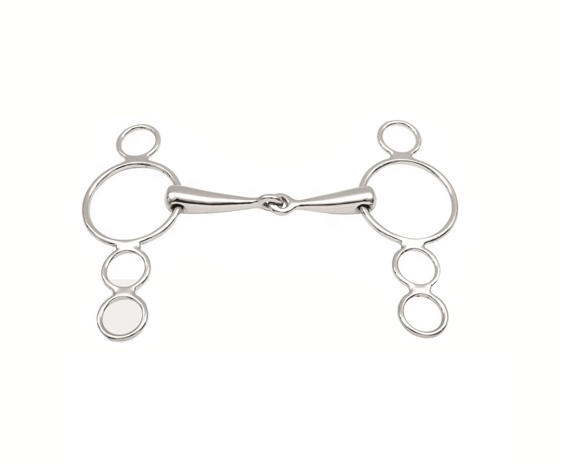 3 ring stainless steel horse mouth bit with single joint mouth piece horse riding products