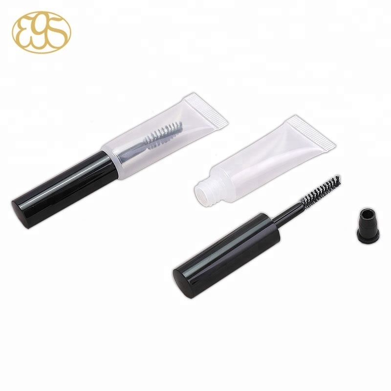 16 mm diameter Mascara Tube with mascara brush and wiper PCR PE PP in transparent color cosmetic plastic lip gloss tube