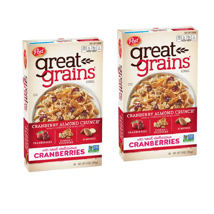 Wholesale Instant Cereal Healthy Crunch Flakes Clusters 396g Box POST Great Grains Cranberry Almond Breakfast Cereal