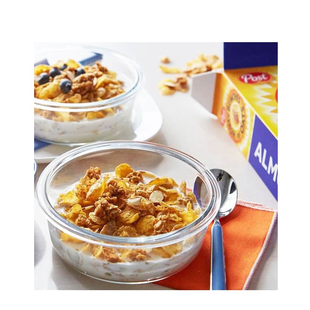 POST Honey Bunches of Oats (Almond) Grain Products Box Packaging Crispy Flakes Whole Grain Wheat Rolled Oats Cereal