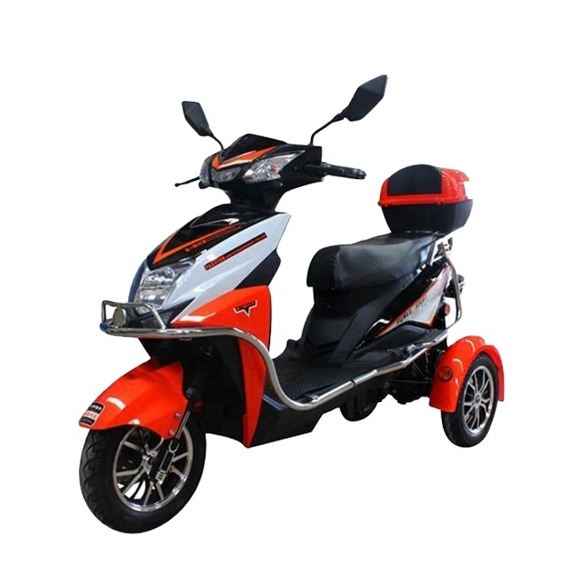 engtian Hot sale fashionable  three wheels scooter electric tricycle  with 2 seats ckd cheaper mobility e motos scooters