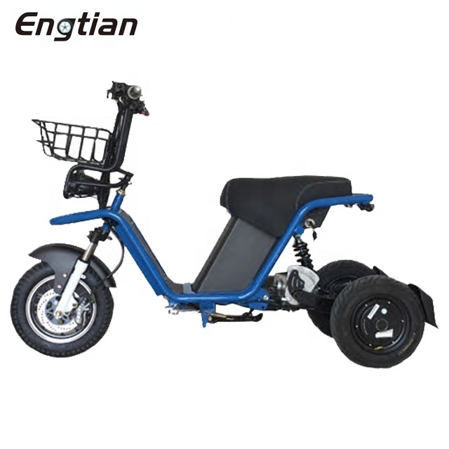 Electric Scooters Engtian Hot Sale New Model Chinese Supplier Brushless Moped 2 Seat 3 Wheels Two-wheel Scooter 41-50km/h 6-8H