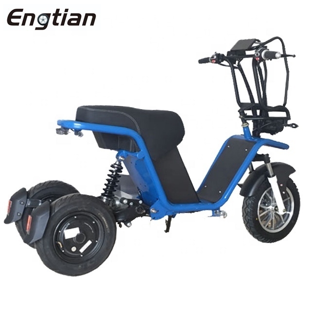 Electric Scooters Engtian Hot Sale New Model Chinese Supplier Brushless Moped 2 Seat 3 Wheels Two-wheel Scooter 41-50km/h 6-8H