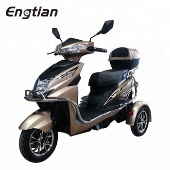 engtian Hot sale fashionable  three wheels scooter electric tricycle  with 2 seats ckd cheaper mobility e motos scooters