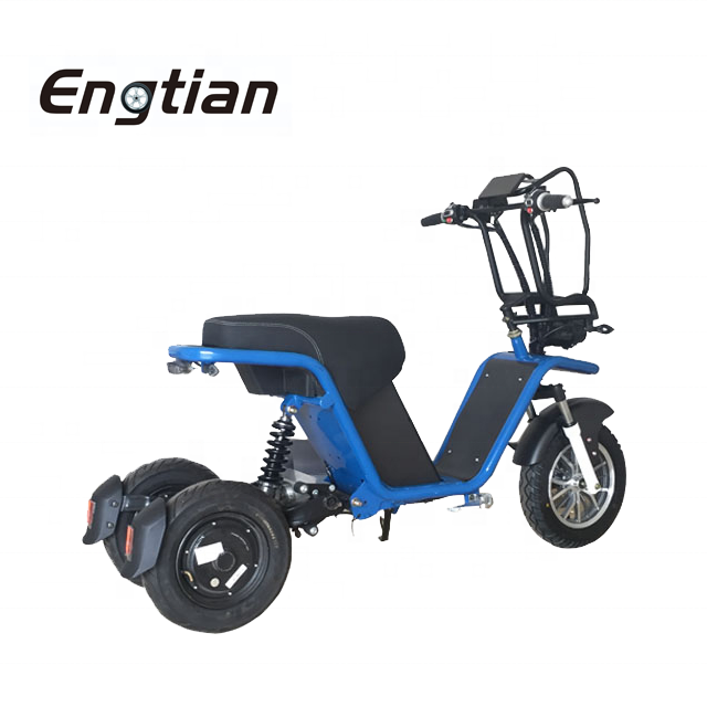 Electric Scooters Engtian Hot Sale New Model Chinese Supplier Brushless Moped 2 Seat 3 Wheels Two-wheel Scooter 41-50km/h 6-8H