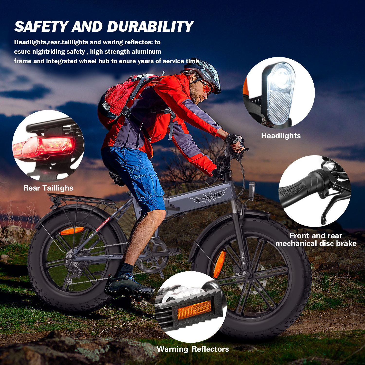 EU/US Warehouse ENGWE EP-2Pro Mountain Road Ebike 750W High Quality Folding Electric Bikes 20in Fat Tire Electric Bicycle