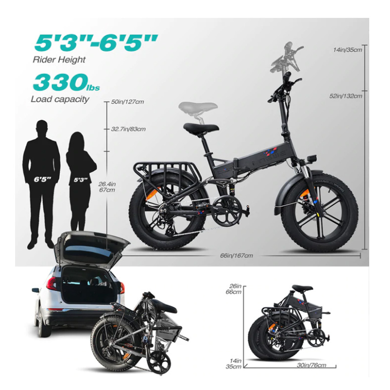 EU Stock ENGWE ENGINE X 250W Foldable E Bike 48V 13Ah Electric Bicycle High Performance Fat Tire Bike