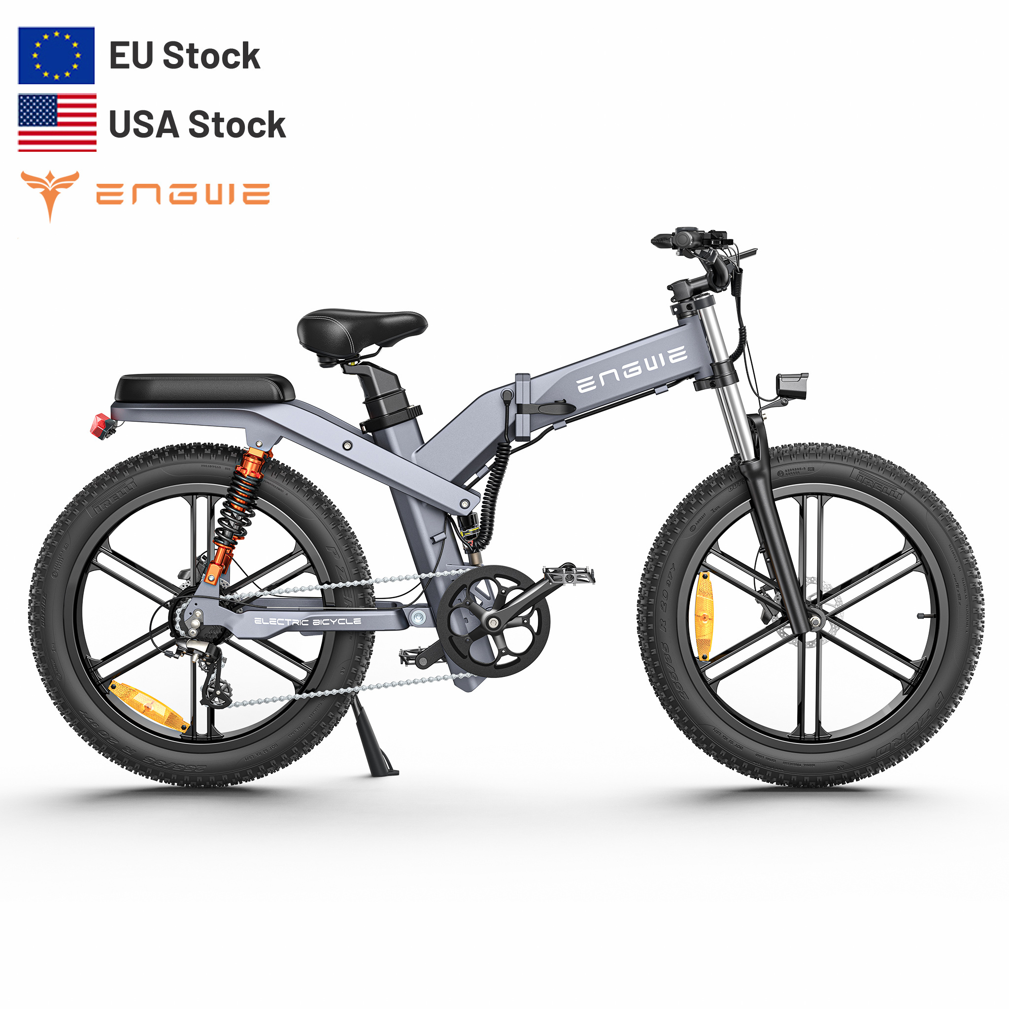 US Stock ENGWE X26 MTB E Bike 26in Fat Tire Mountain Road Ebike Two Batteries Electric Dirt Bike Adult