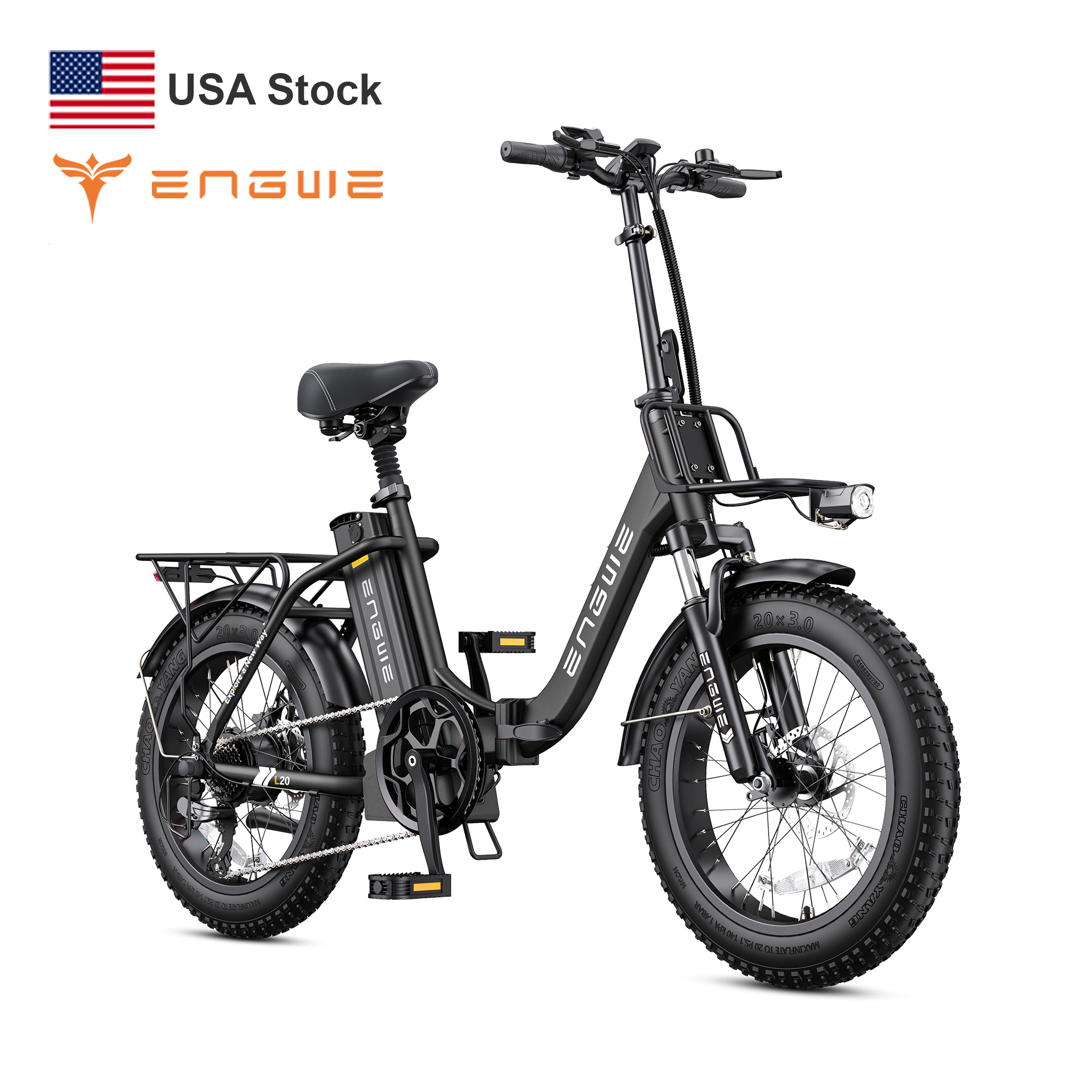 ENGWE L20 2.0 New Model 750W City Folding Ebike 48V 13Ah Electric Hybrid Bike for Adult 20inch Fat Tires E-bike