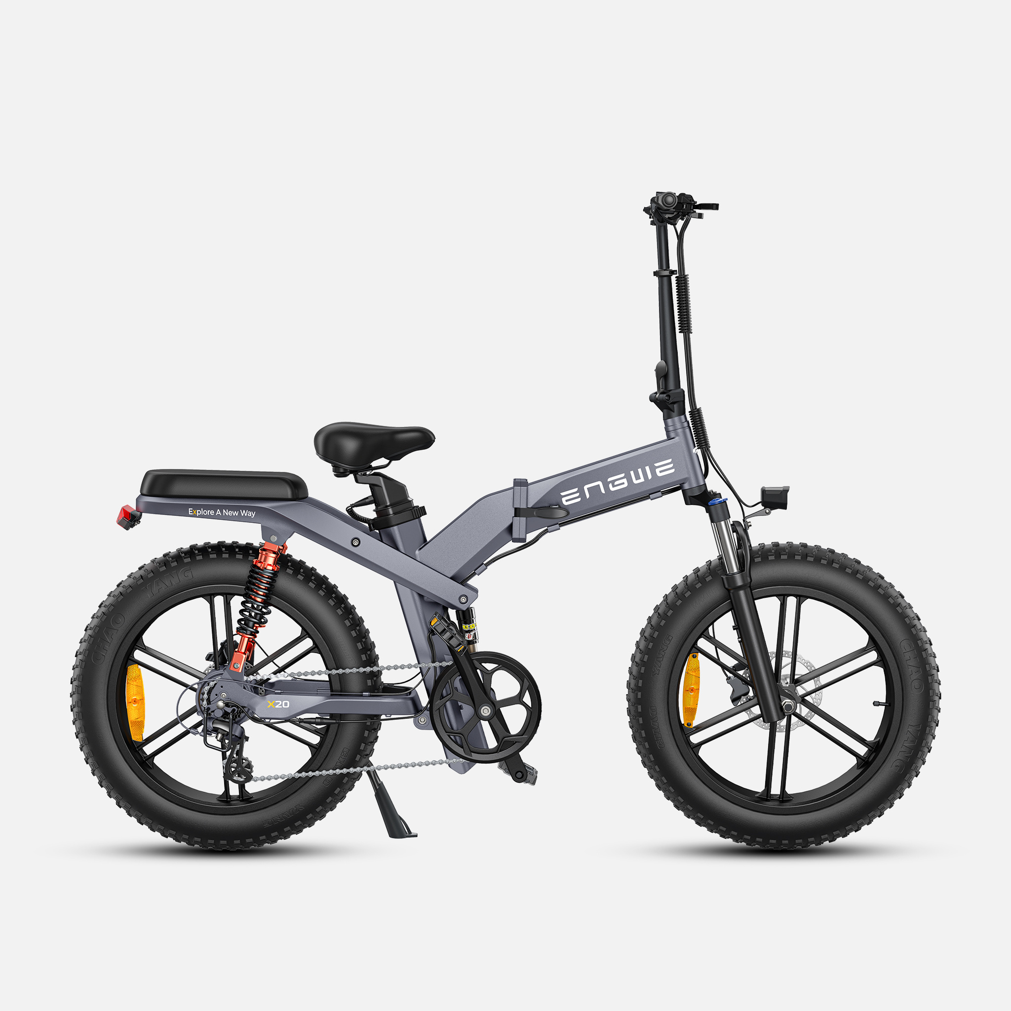 ENGWE X20 US/EU warehouse 750w 20*4inch fat tires Triple Suspension Foldable E-bike 50KM x20 pro engwe bike