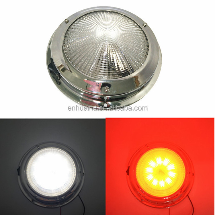 Marine Boat 4 Inch LED Navigation Dome Ceiling Light White/Red 8-30 VDC