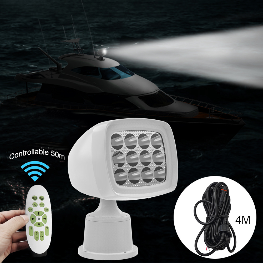 10-30V LED Remote Control  Rotate Spotlight Boat Marine Yacht Truck Search Light