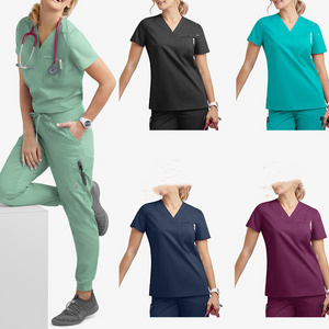 Style Scrubs Uniforms Hot Sale Simple for Women Hospital Uniforms Nurse Scrubs Uniforms Sets Waterproof