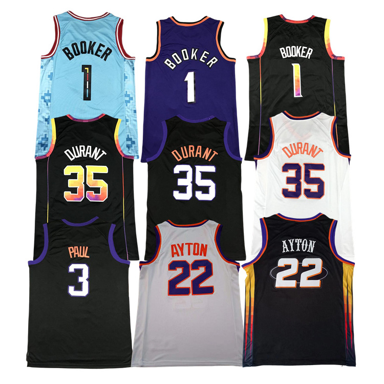 2024 New Wholesale Mesh Chris Paul DeAndre Ayton Kevin Durant 35 Devin Booker 1 Men Nbaing Custom Basketball Wear Shirt Jerseys