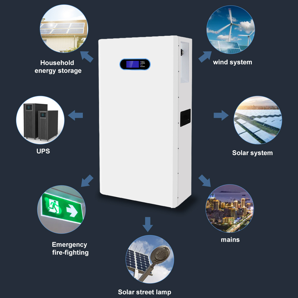 Solar Wall-Mounted 10kwh Powerwall 5kwh Home 48v Lithium Battery 100ah 200ah 48v battery lifepo4