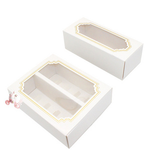 Coated Paper Boxes for Food with PVC Window and Neto Custom Printing Designed Logo Double Cartridge Art Paper Boxes for Cake