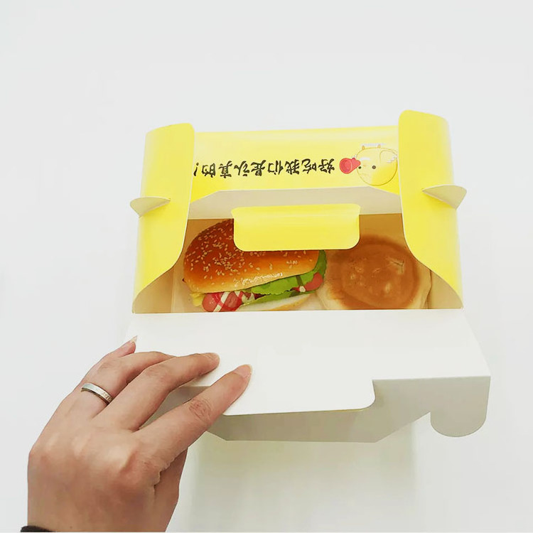 Customized Hot Fast Food Packaging Take Out Paper Bags French Fried Chicken Wings Ships Takeaway Lunch Paper Box