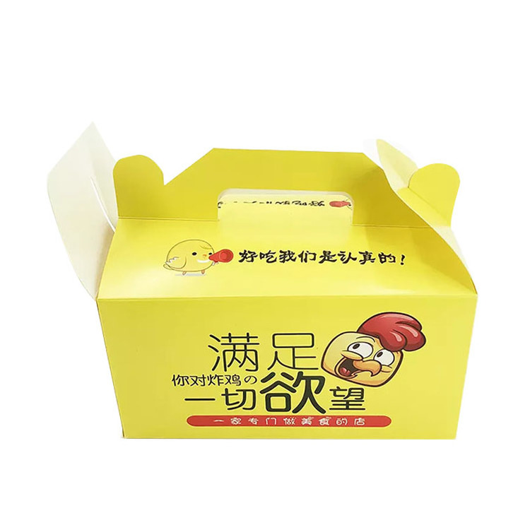 Customized Hot Fast Food Packaging Take Out Paper Bags French Fried Chicken Wings Ships Takeaway Lunch Paper Box