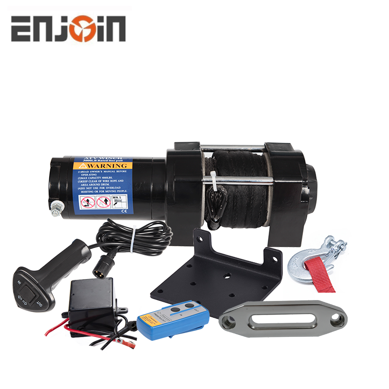 12V 4000lb Electric ATV Winch with Synthetic Rope