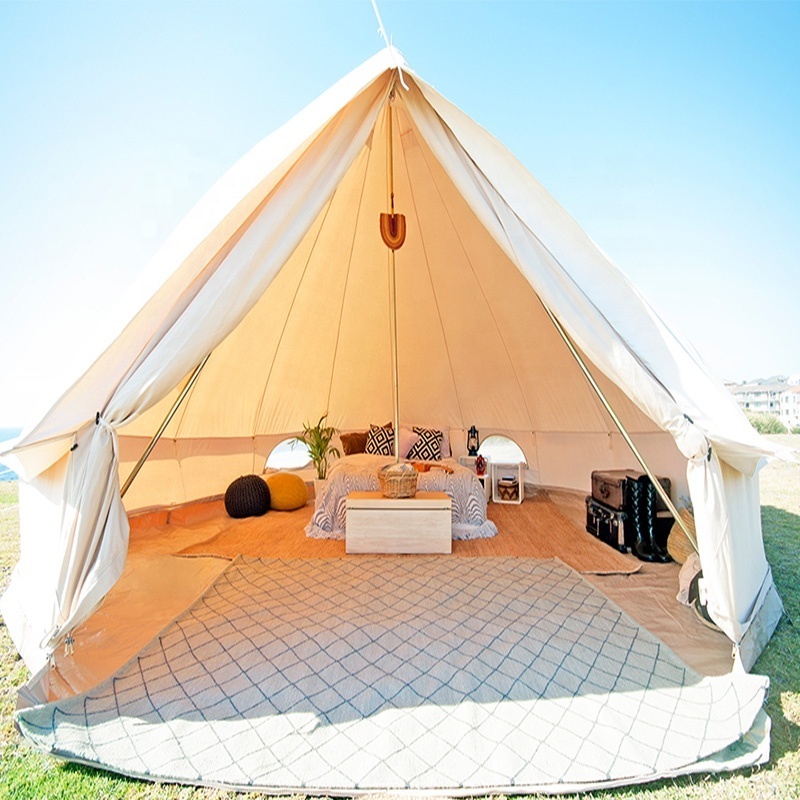 ENJOIN Luxury 5M Family House Cotton Canvas Teepee Nios Yurt Mongolian Tent Camping Outdoor Glamping Bell Tent For Sale