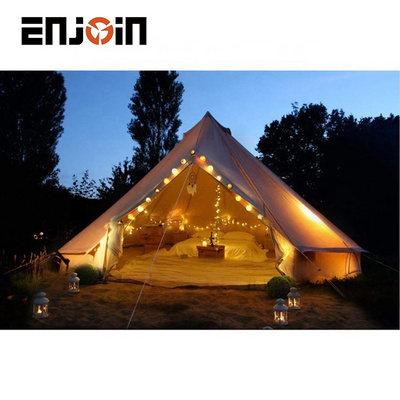 ENJOIN Luxury 5M Family House Cotton Canvas Teepee Nios Yurt Mongolian Tent Camping Outdoor Glamping Bell Tent For Sale