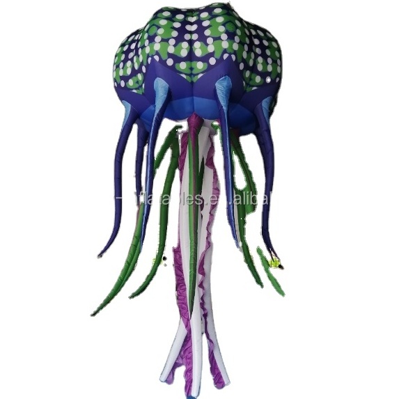 Nice Design 1.6x3mH Inflatable Jellyfish With LED Lights Blow Up Sea Animal Balloon Inflatable Toys For Decoration