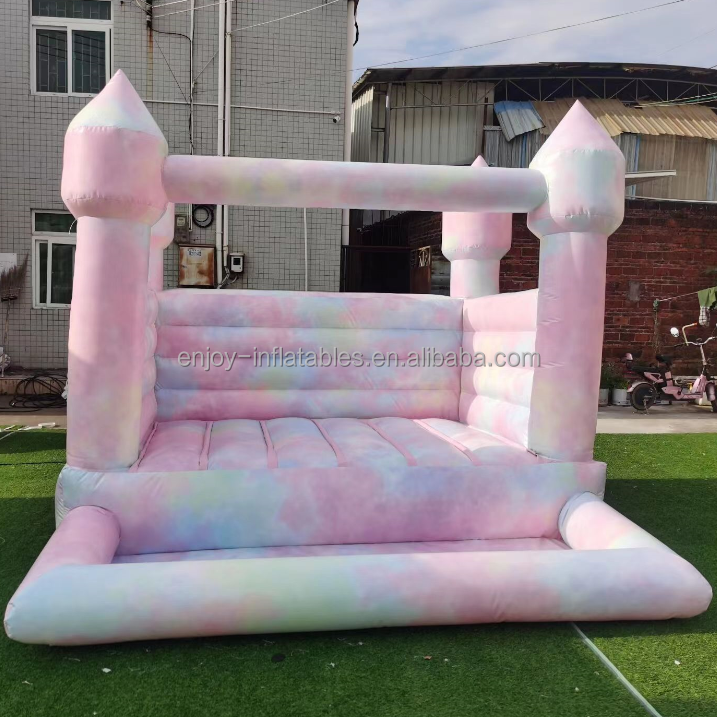 Commercial Adults Kids Tie Dye Inflatable Air Wedding Bouncy Castle Bounce House Trampoline With Ball Pit