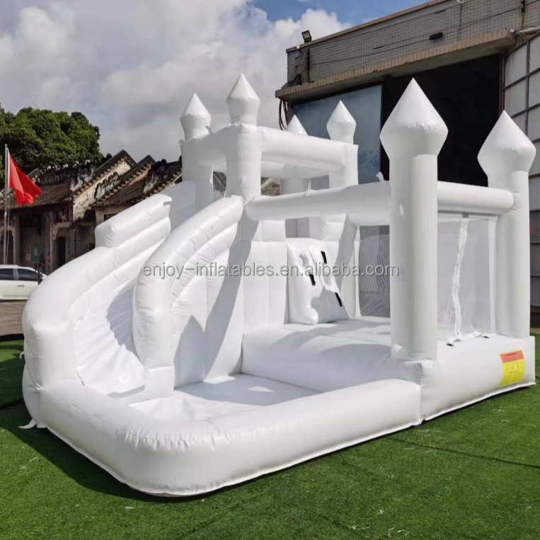 Commercial Grade Pvc Bounce House Inflatable Bouncer White Bounce House With Ball Pit For Kids Party