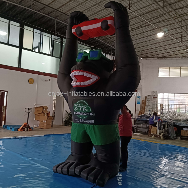 Green/black/pink/red/blue/Giant inflatable Gorilla with yellow Glasses and shorts,Giant blue inflatable gorilla