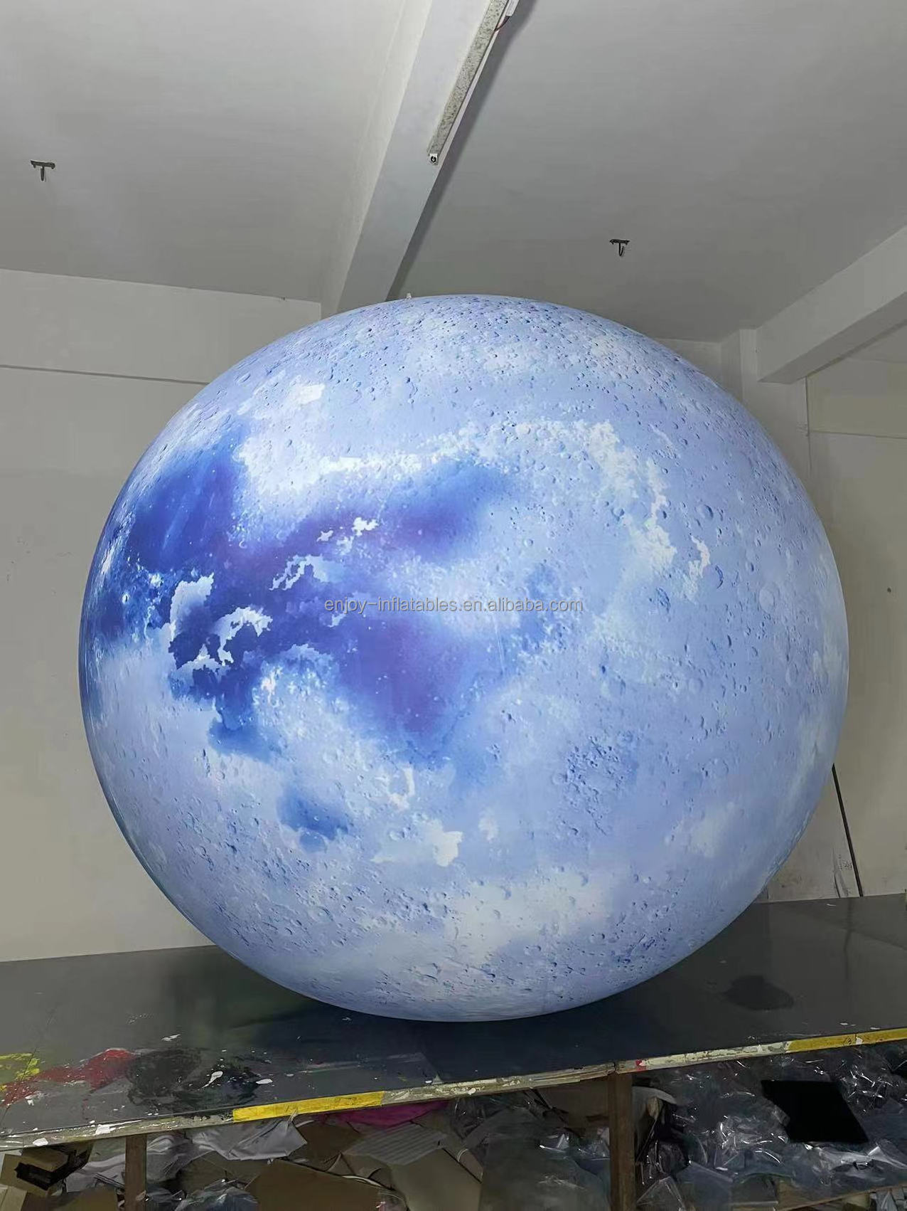 Large Colorful Led Lighting Planet Inflatable Moon Ball Globe Giant Moon Balloon For Event