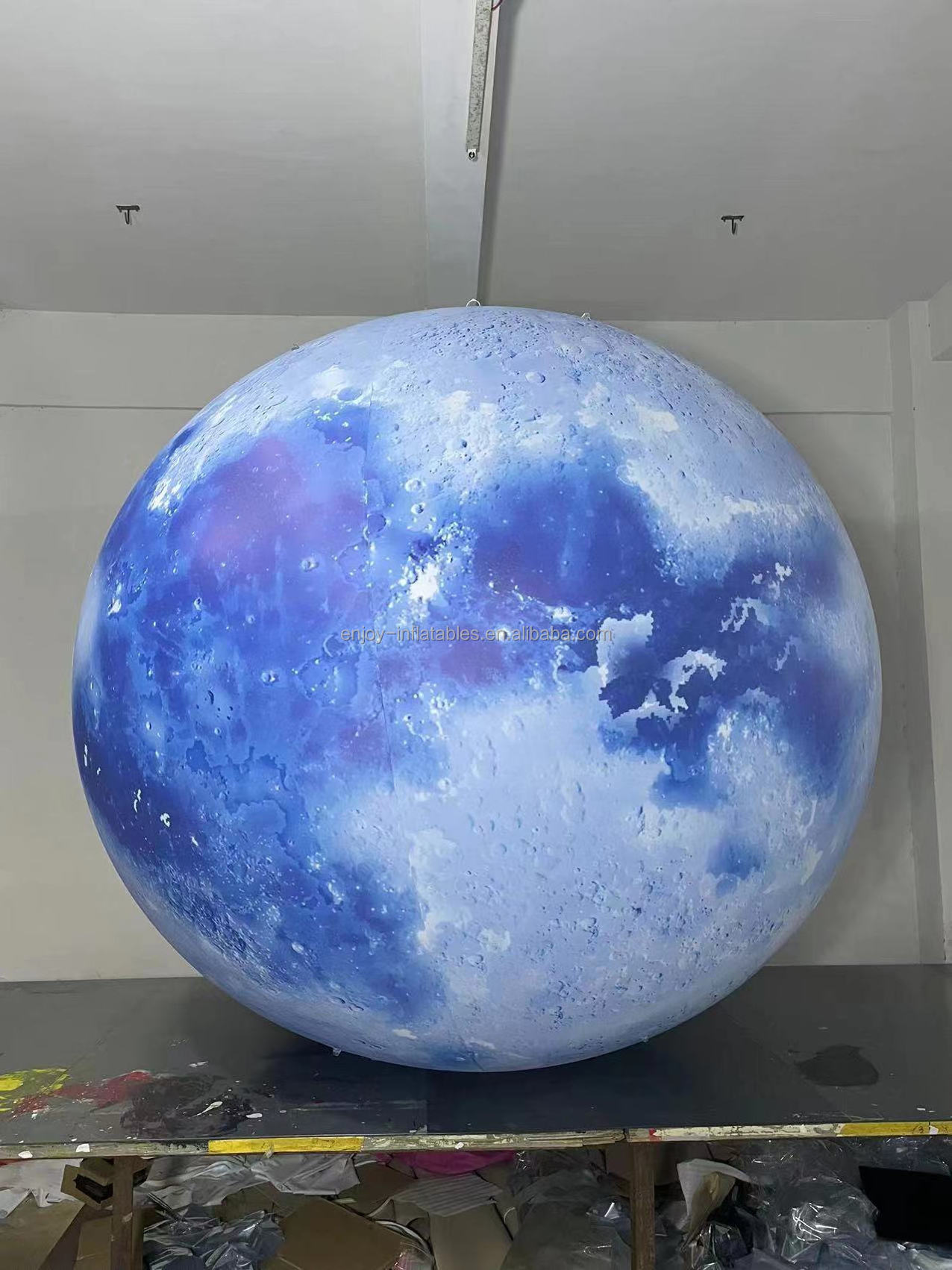 Large Colorful Led Lighting Planet Inflatable Moon Ball Globe Giant Moon Balloon For Event