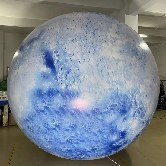 Large Colorful Led Lighting Planet Inflatable Moon Ball Globe Giant Moon Balloon For Event