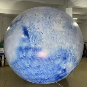 Large Colorful Led Lighting Planet Inflatable Moon Ball Globe Giant Moon Balloon For Event