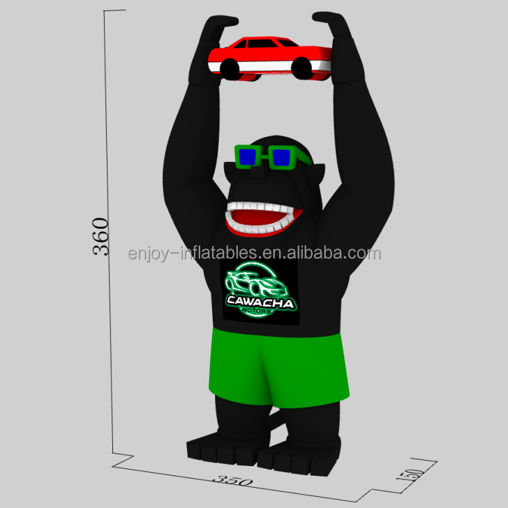 Green/black/pink/red/blue/Giant inflatable Gorilla with yellow Glasses and shorts,Giant blue inflatable gorilla