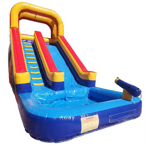 New Design Inflatable Slides Inflatable Water Slide outdoor rock climbing wall slide and small splash pool