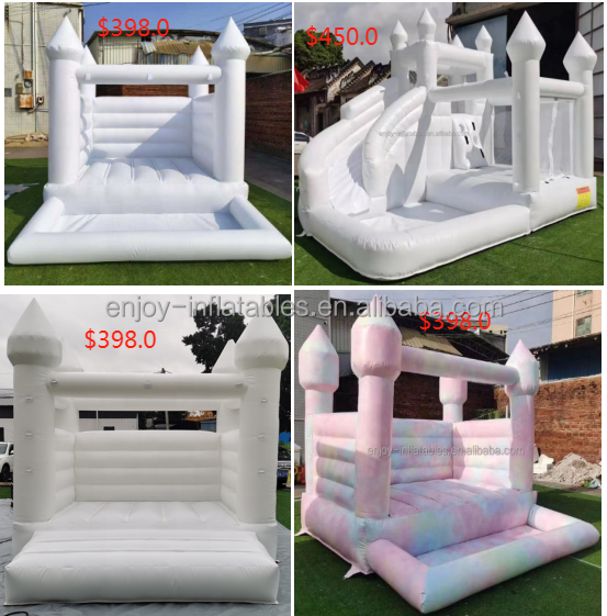 Commercial Grade Pvc Bounce House Inflatable Bouncer White Bounce House With Ball Pit For Kids Party