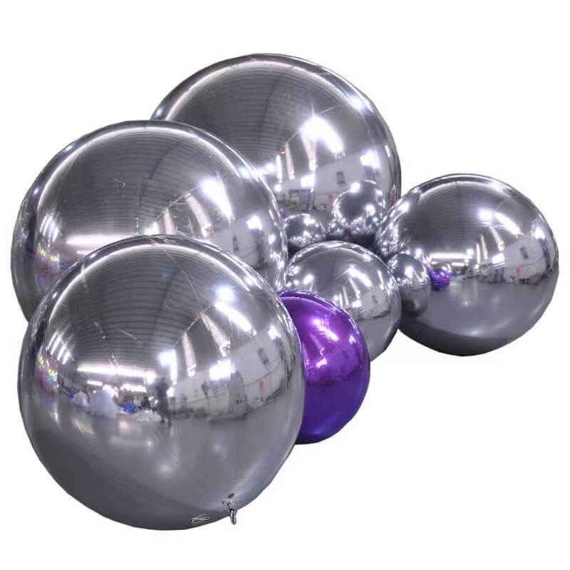 Advertise Pvc Balloon Home Garden Ornament Decoration Large Decorative Garden Balls Giant Black Inflatable Mirror Ball