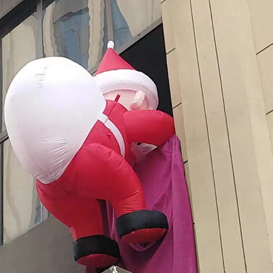 Xmas Holidays Events Building Outdoor Decoration Inflatable Santa Claus Balloon Climb A Wall Decoration