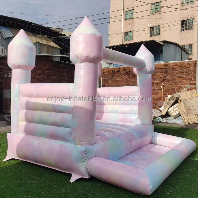 Commercial Adults Kids Tie Dye Inflatable Air Wedding Bouncy Castle Bounce House Trampoline With Ball Pit