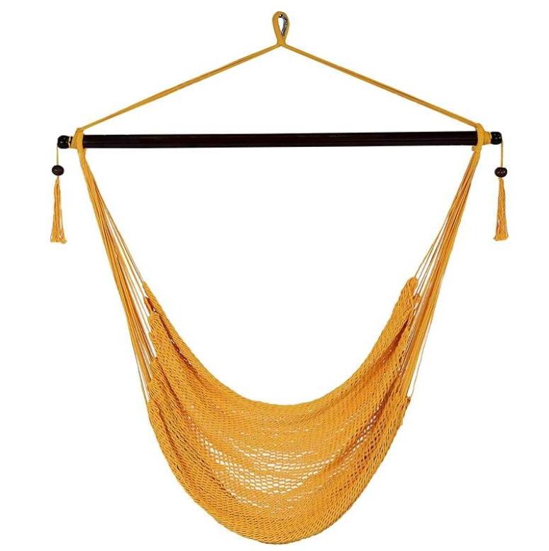 Patio garden colorful macrame rope hammock hanging chair swing for adults