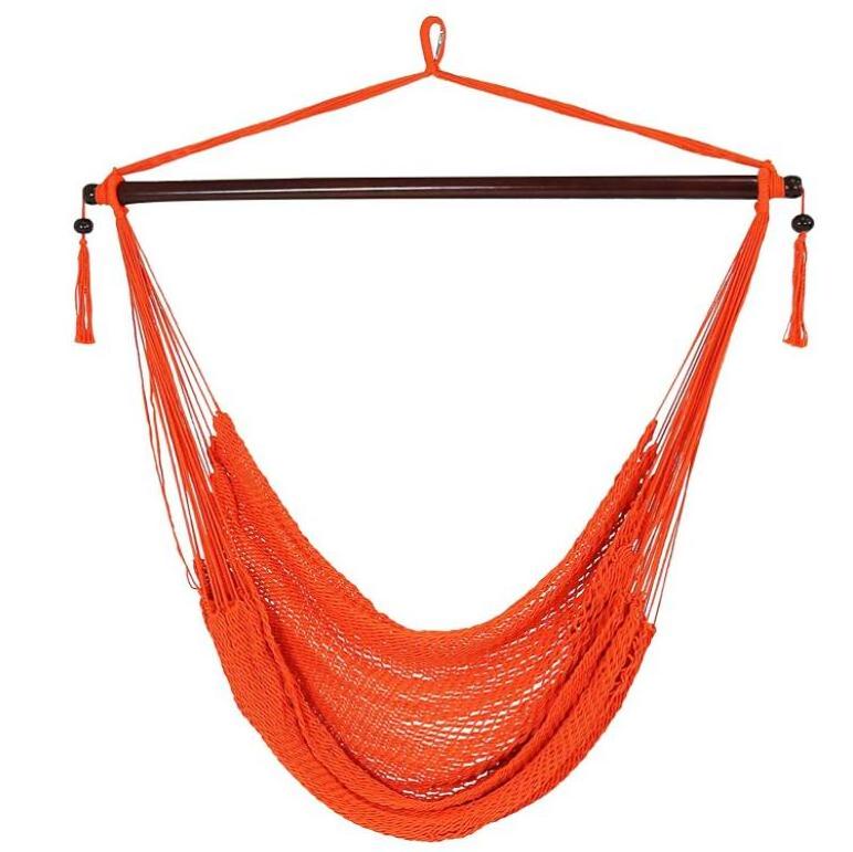 Patio garden colorful macrame rope hammock hanging chair swing for adults