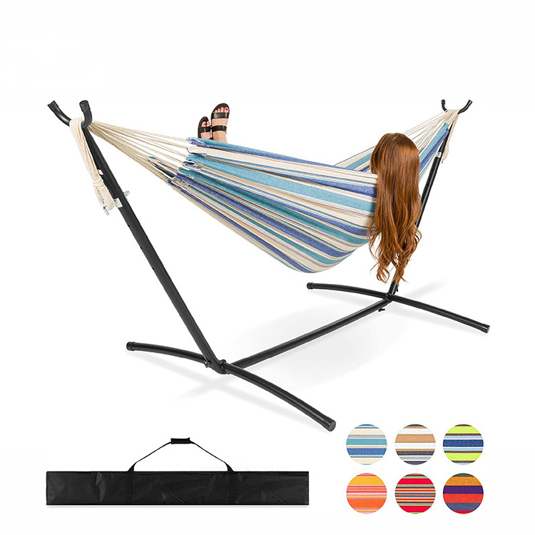 Wholesale Cotton Hammocks Swings Outdoor Garden Camping Hammock with Stand