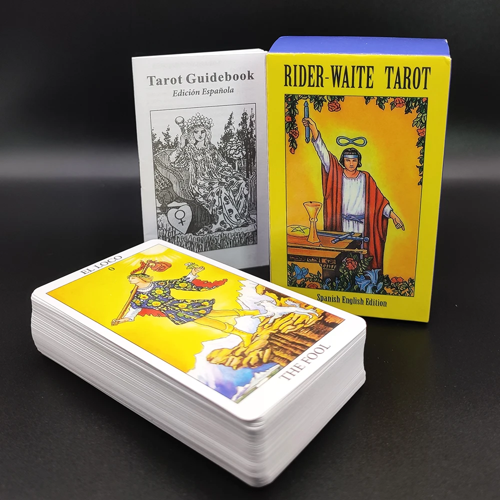 New Spanish English Version Rider Wait Tarot Deck Divination Fate Playing Cards Board Game 78 Card Rider Oracle Deck in Spanish