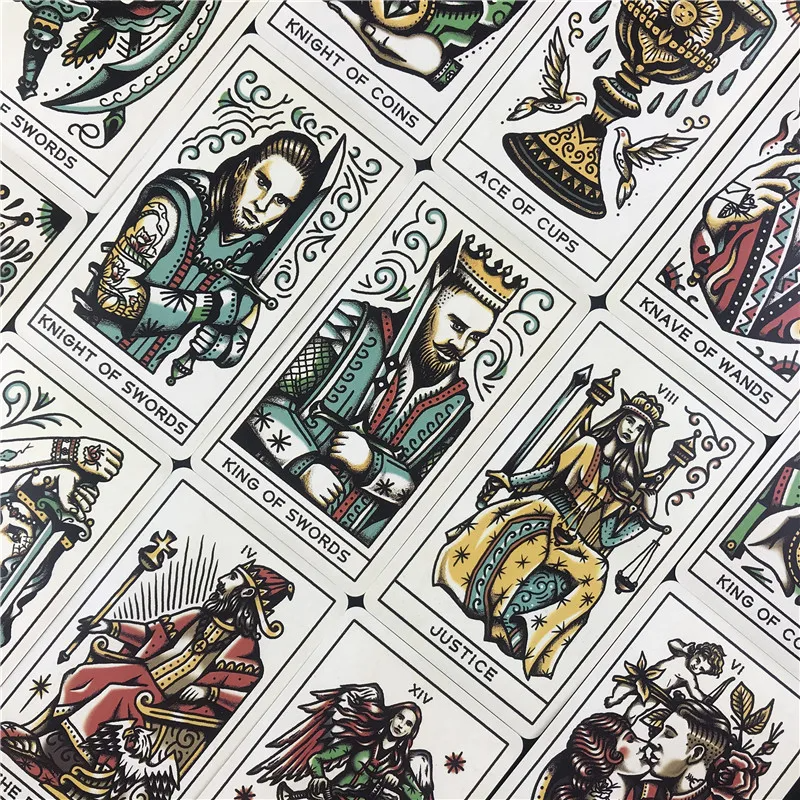 Tattoo Tarot Ink & Intuition Cards Beautifully ilustrated Set Of Featuring Vintage Tattoo Deck Tarot Game 78 Cards Tarot Deck