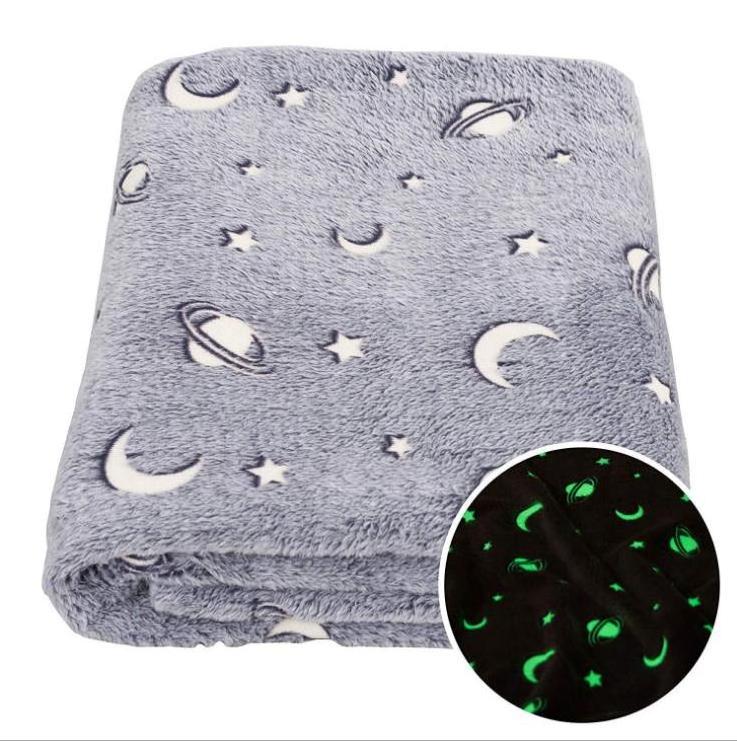 Double layer Hot sale glow in the dark star Coral fleece blanket