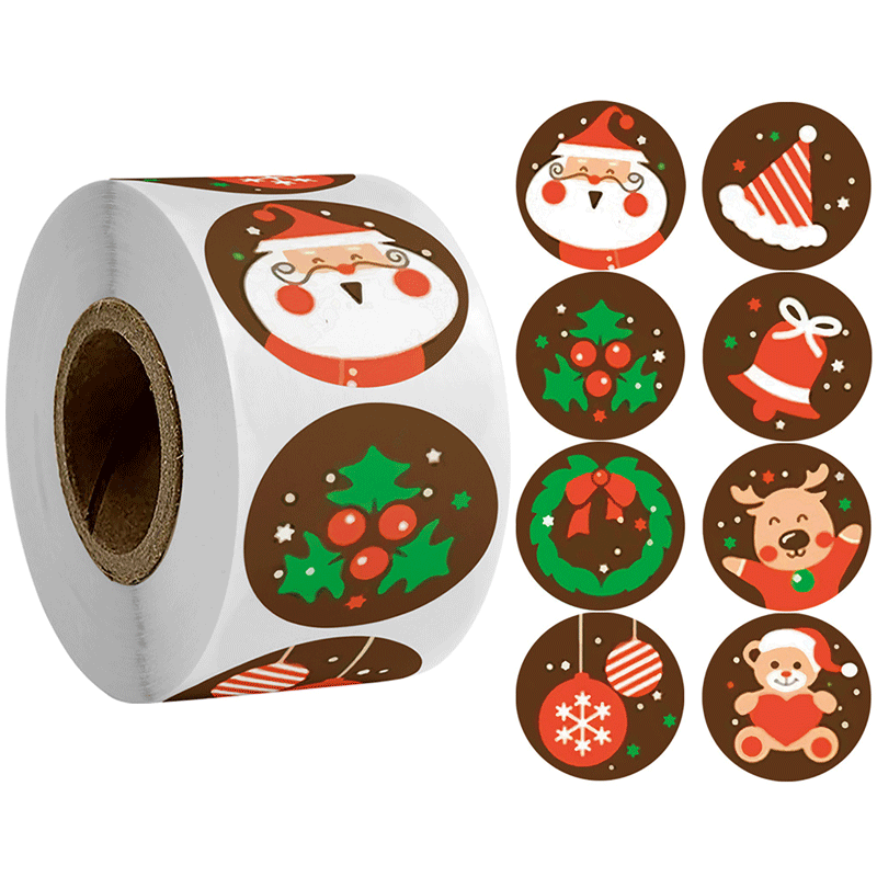 Enjoy Custom Christmas Clear Printed Stickers Kawaii Cute Decorative Stickers Waterproof Die Cut  For Laptop Mix Skin