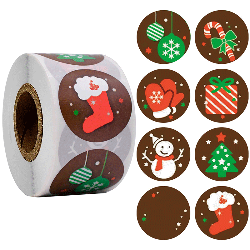 Enjoy Custom Christmas Clear Printed Stickers Kawaii Cute Decorative Stickers Waterproof Die Cut  For Laptop Mix Skin