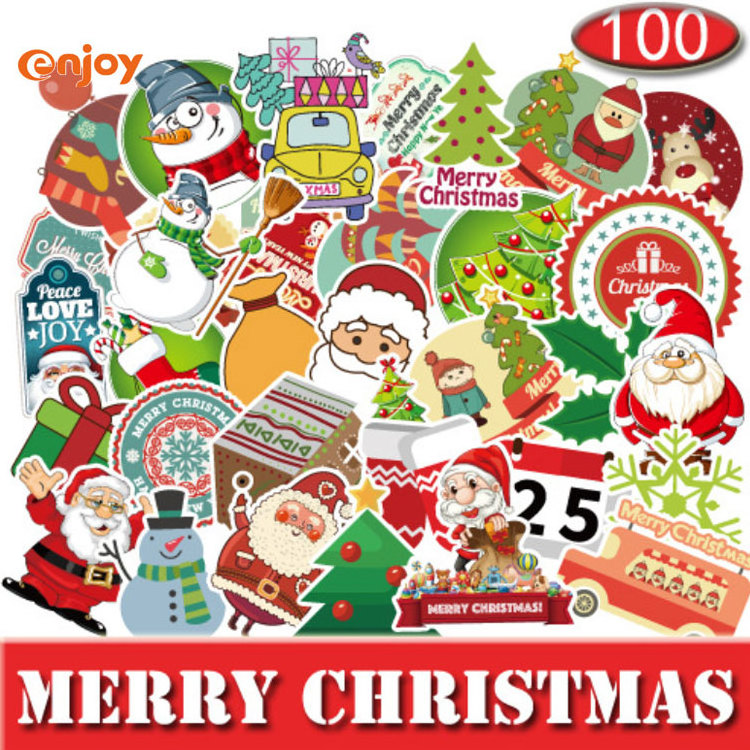 Promotional Glass Window Vinyl Merry Christmas Removable Wall Door Decals Stickers