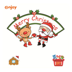 Promotional Glass Window Vinyl Merry Christmas Removable Wall Door Decals Stickers